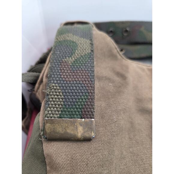 Da-Nang Bag Recycled Green Military Wear Satchel Multi Pockets Snap Zip Vintage - Picture 10 of 16